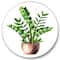 Designart - Zamioculcas Tropical Plant With Green Leaves - Traditional Metal Circle Wall Art